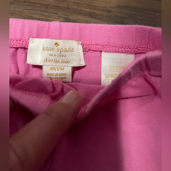 kate spade Charcoal Frilled and Bubblegum Kids Leggings 12 & 18 month baby 2 pc - Picture 4 of 6